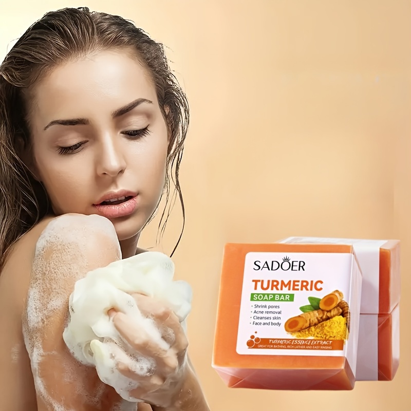 2pcs Savon Pour Visage Au Curcuma Anti Taches Savon Curcuma Soap