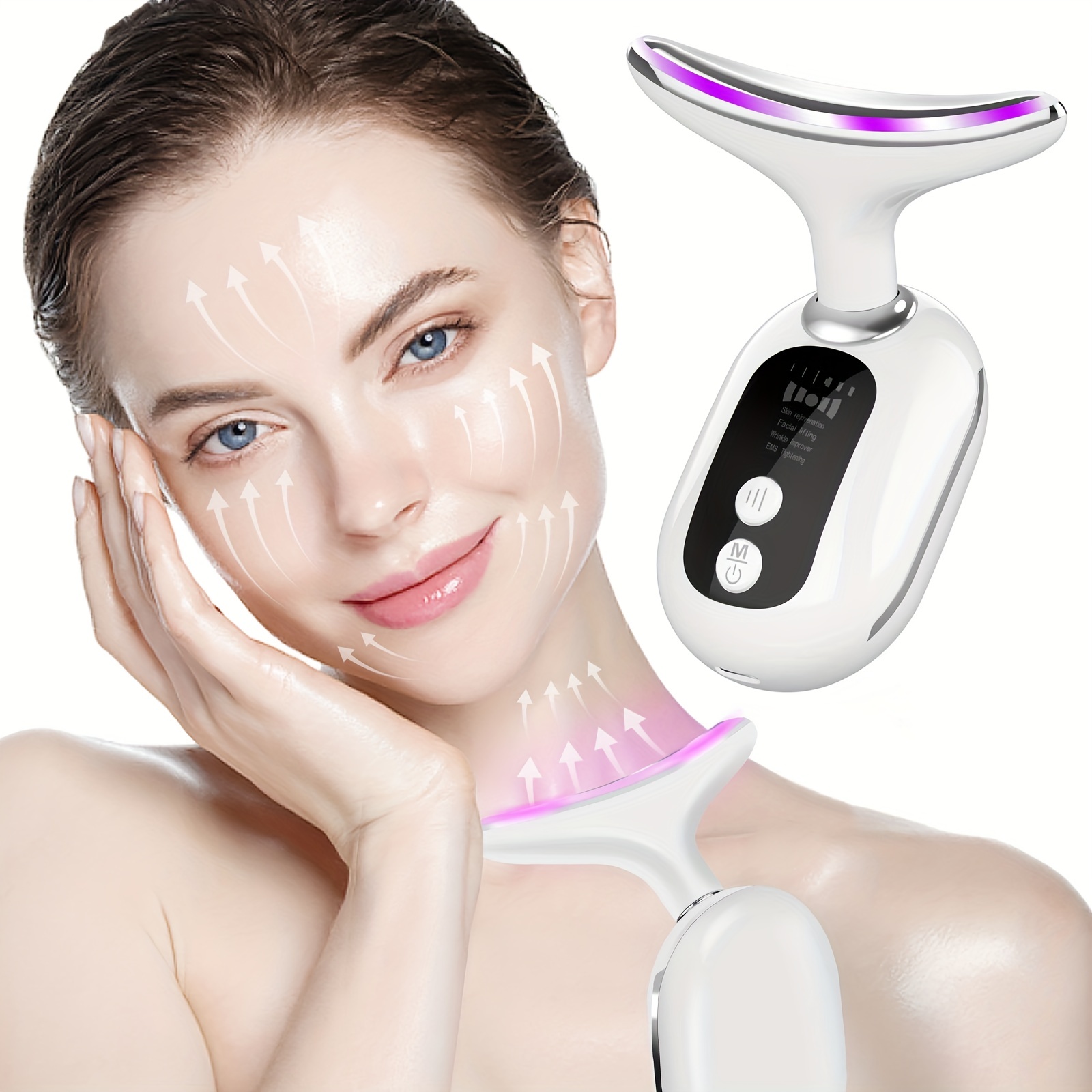 Facial Massage Device With 4 Massage Pads, Microcurrent Low Frequency  Beauty Device V-Shaped Tightening Facial Muscle Stimulator, For Face, Eyes,  Neck