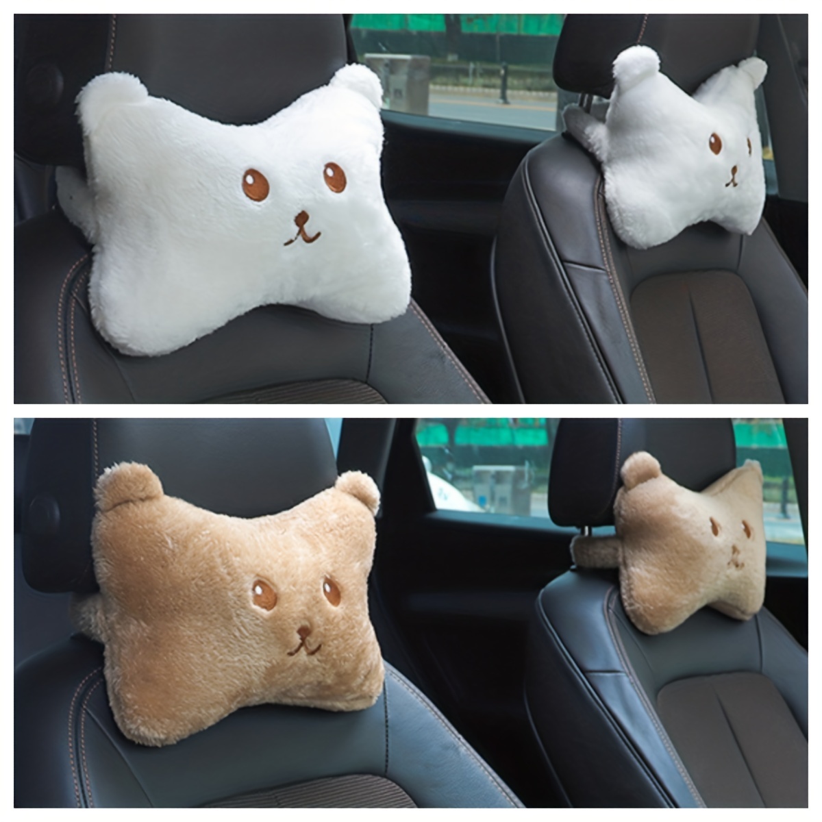 Happy Bear Head Memory Foam Bone Shaped Car Seat - Temu