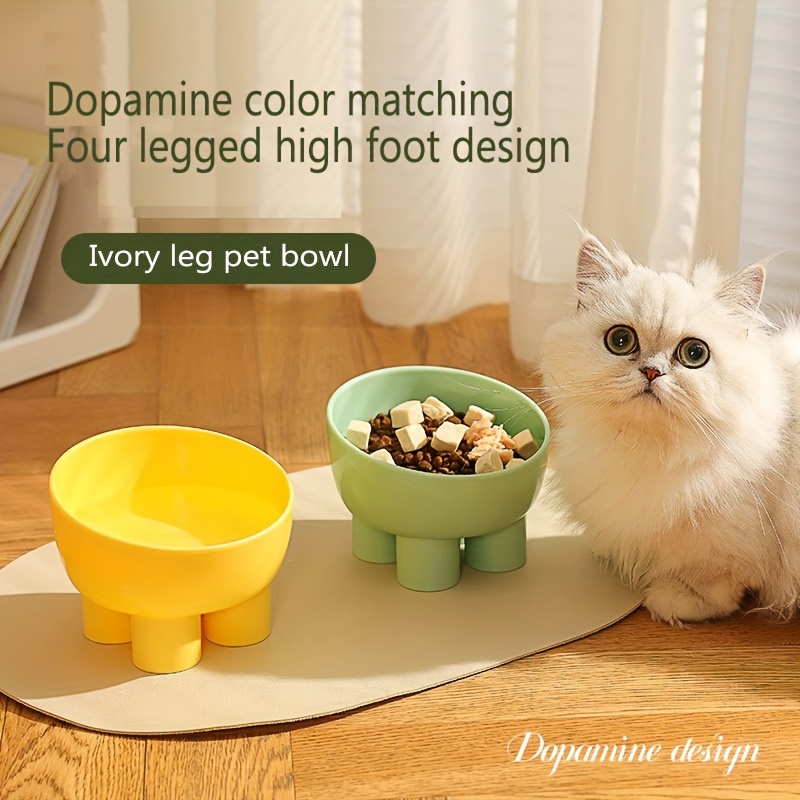 Elevated Transparent Cat Food Bowl With Slanted Stand - Temu