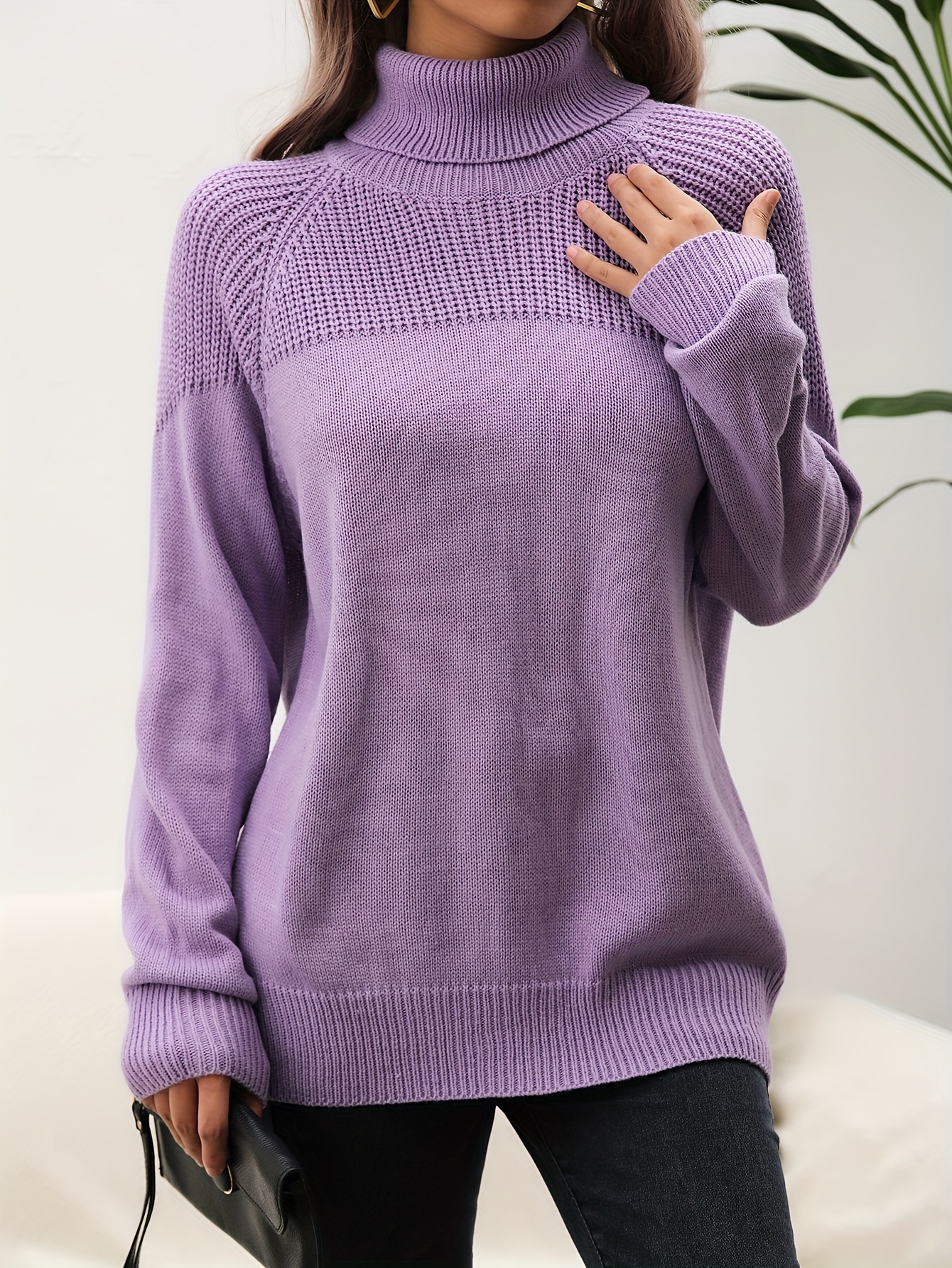 Sweaters For Teen Girls, Fall Clothes Tunic Women Sueteres Para Mujer  Largos Women's Autumn Winter Top Ins Style Casual Lantern Sleeve Knitted  Sweater