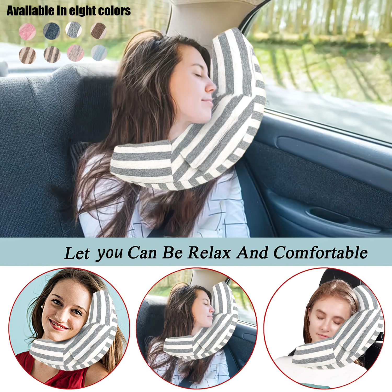 Almohada de cuello de coche de alta calidad no deformable para Universal  Auto Soporte lumbar Cojín Asiento Viaje Relax Head Accesorios de cintura