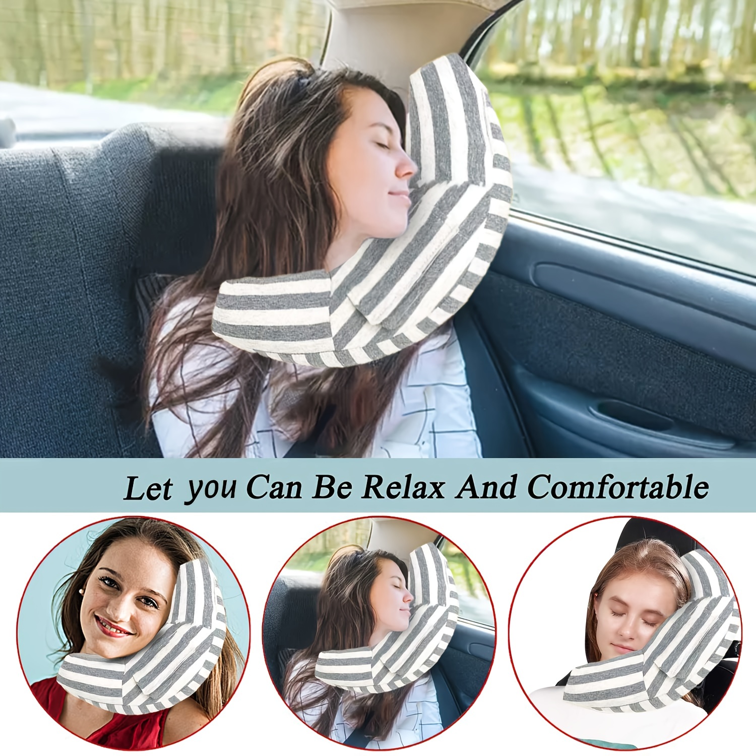Car Seat Pillow Neck Support Cushion Pad for Kids Universal Sleeping Pillow  for Children Adults H-Shape Travel Pillow Cushion