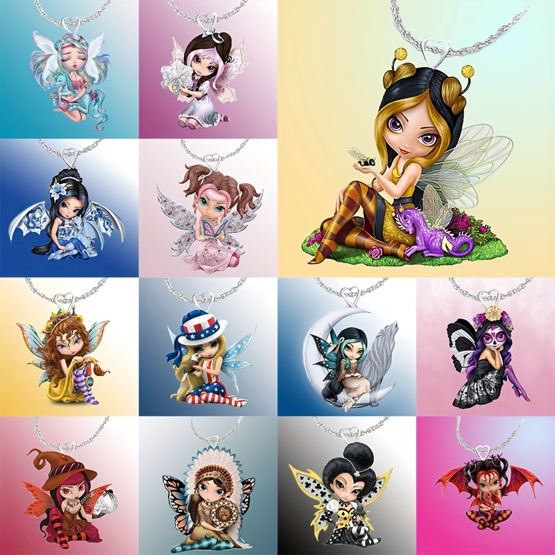 20Pcs Silver Plated Angel Fairy Charms Pendants For Bracelet