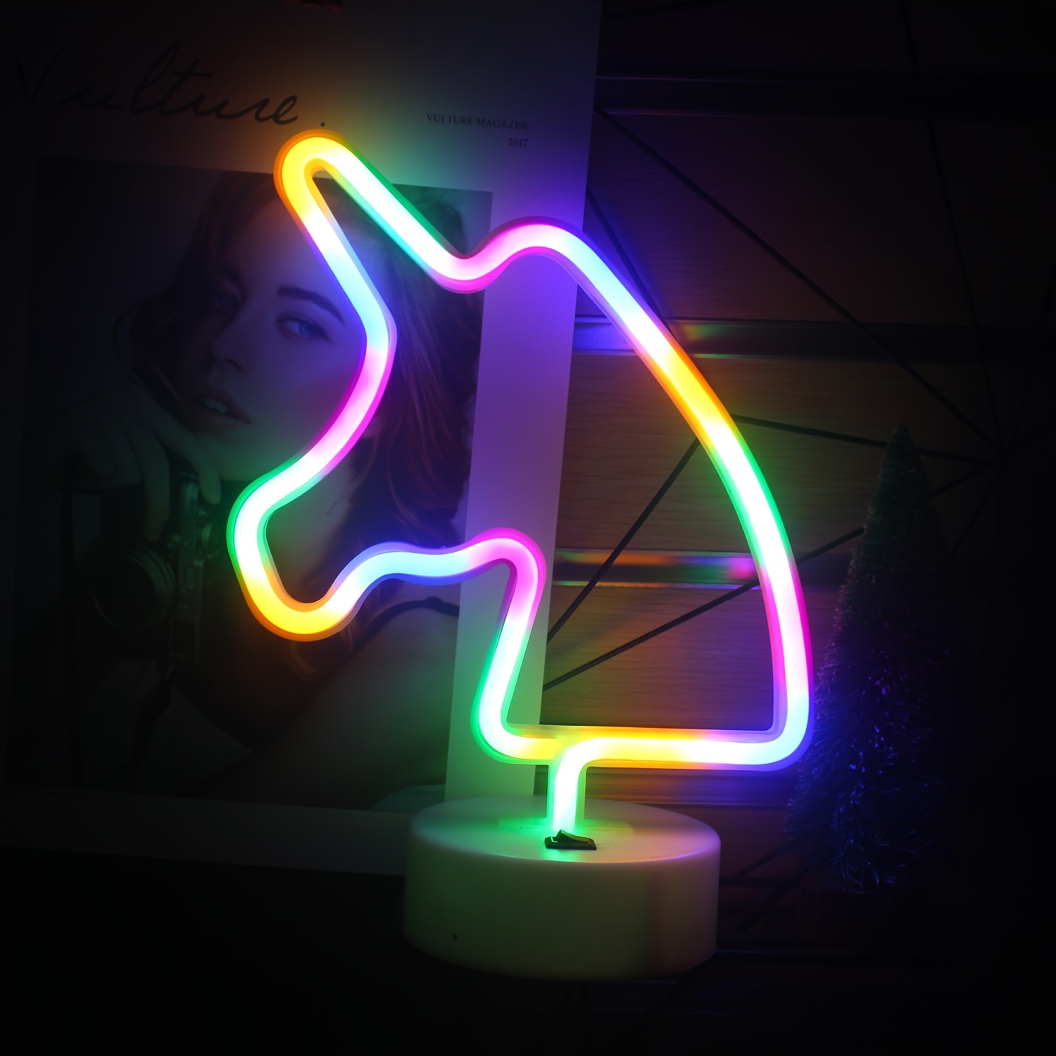 Led unicornio luz de neón coloridos letreros de neón lámpara de unicornio luces  Led batería o Usb lá liwang