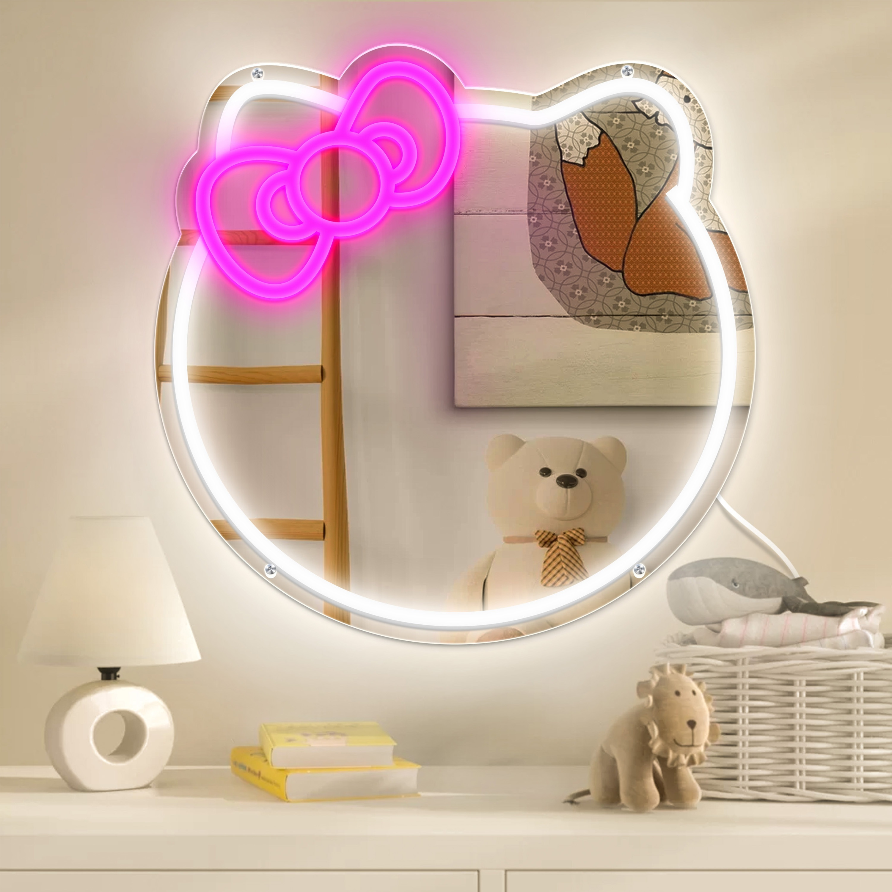 Wall Sticker Nordic Style Irregular Makeup Mirror Reflective Cactus Shape  Cartoon Children Room Acrylic Wall Mirror Household Supplies 