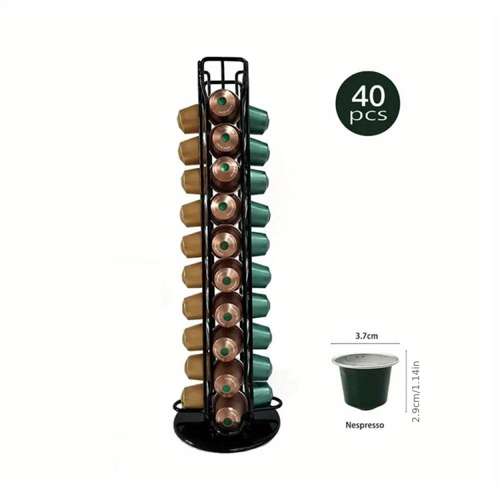 Metal Coffee Bar Organizer for 40cups Nespresso Capsule Holder Rotatable  Coffee Capsule Holder Storage Coffeeware Accessories