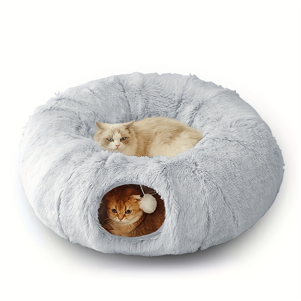 Cat Tunnel Felt Mat Toy Collapsible Cats Tube Toys Cave Nest DIY  Combination Play Tunnels Pet Interactive Toy for Kitten Rabbits