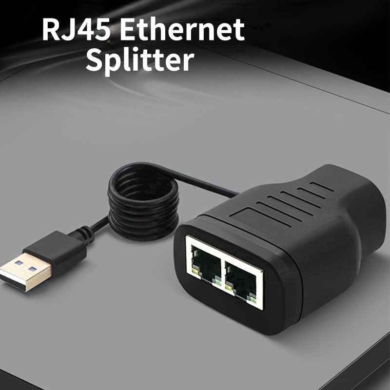 Répartiteur Ethernet RJ45 1 à 2, répartiteur Ethernet RJ45 1000 Mbps avec  câble d'alimentation USB, répartiteur Internet Soit réseau pour  Cat7/Cat6/Cat5e/Cat5 [réseau simultané de 2 appareils] : :  Informatique