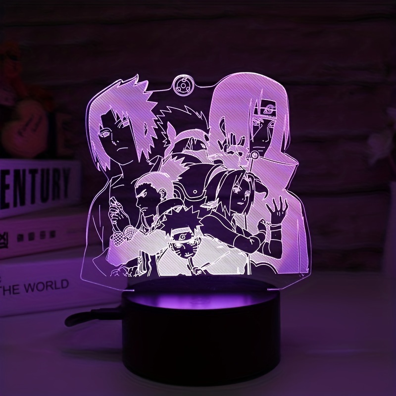 Naruto Akatsuki 7 Color USB LED Anime Silhouette Night Light Wall Decor