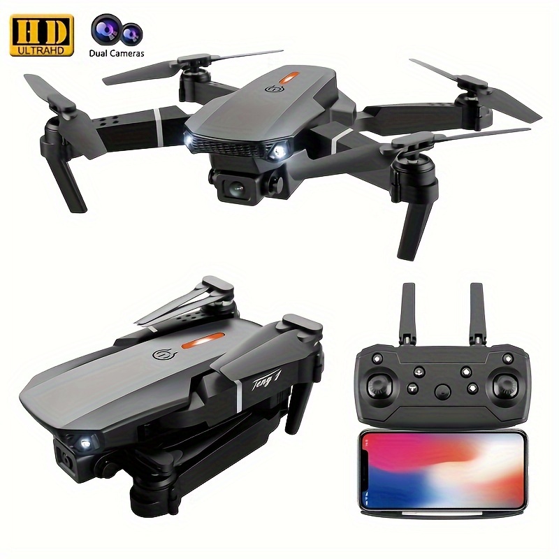 Dron con cámara dual para adultos y niños, 1080P HD FPV Cámara Drones con  funda de transporte, juguete plegable RC Quadcopter regalo para niños y