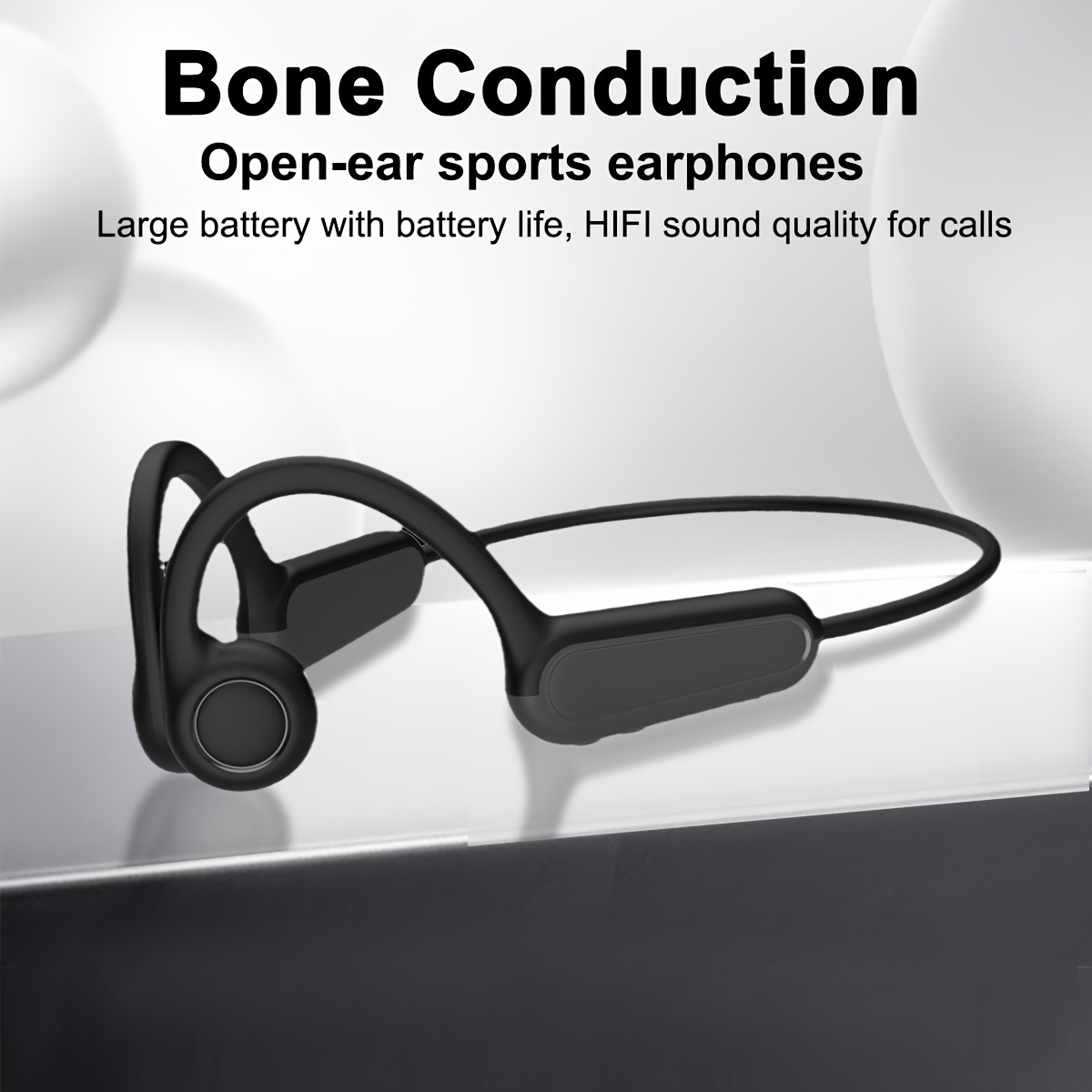 Auriculares de conducción ósea, auriculares inalámbricos Bluetooth con  micrófono de reducción de ruido CVC, reproducción de 8 horas, auriculares