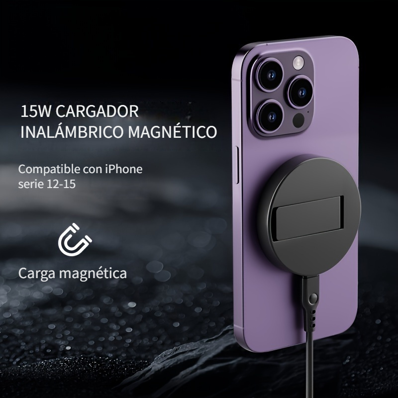 Cargador inalámbrico Qi, receptor, soporte Micro USB tipo C, adaptador de  carga rápida inalámbrica para iPhone