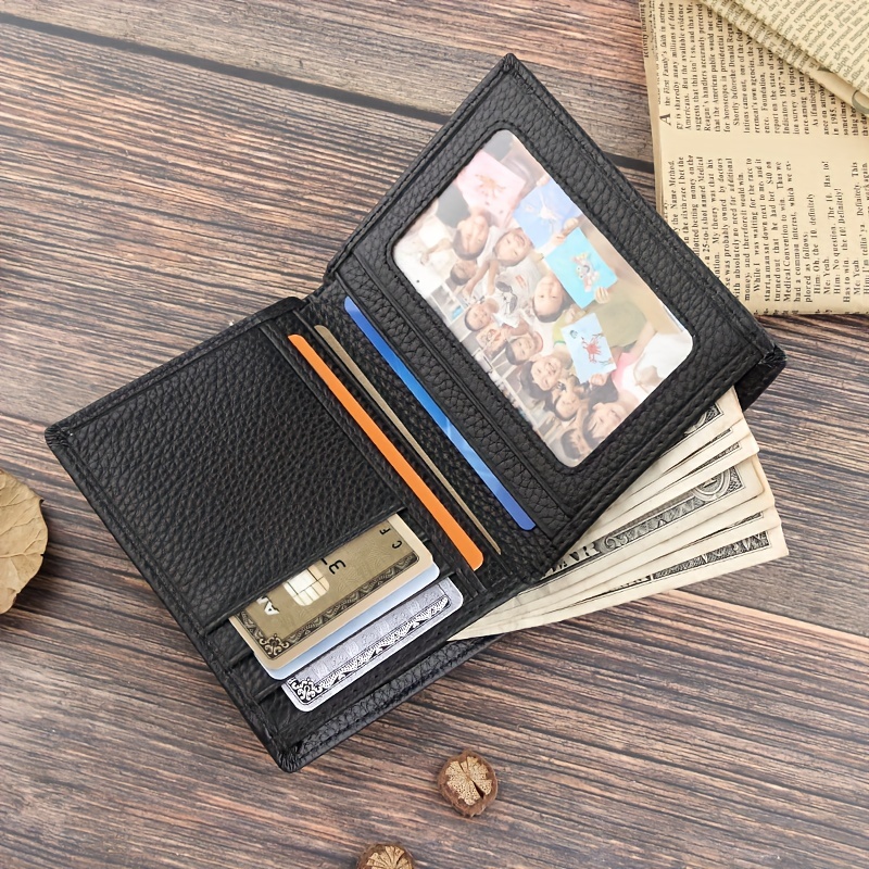 Generic Men Purse Business Casual Money Bag Long Section Multi-Functional Leather Wallet Coin Card Holder Purse Gift For Men Black