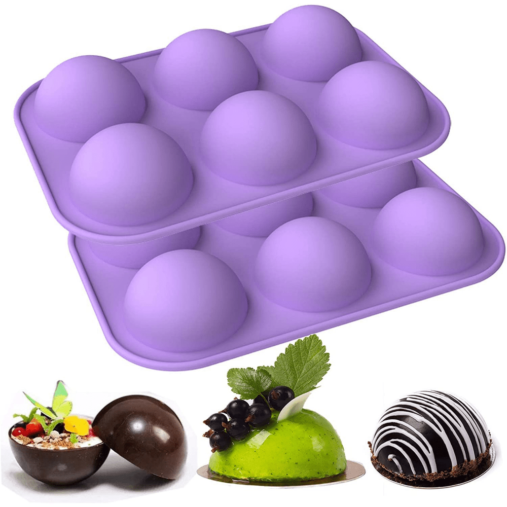 Small Silicone Half Sphere Molds - Chocolate Hot Cocoa Bombs, Candy Melts,  Brownies, Cakes, Mousse, Soap.