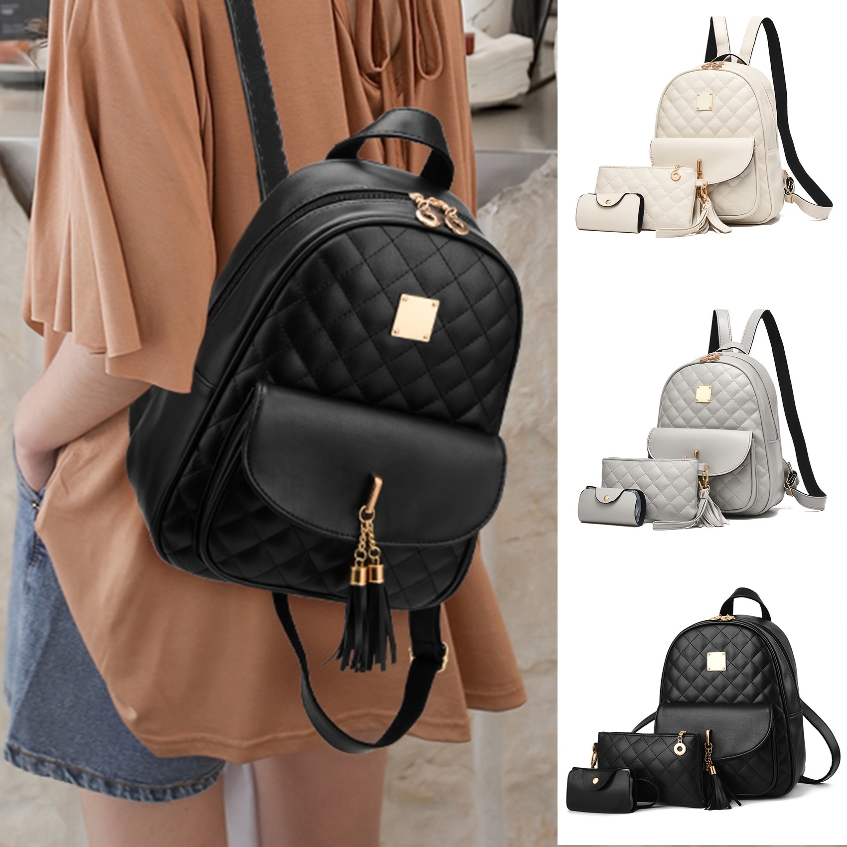 Copi hermosa mochila informal pequeña, a la moda, moderna, de diseño  simple, para mujer.