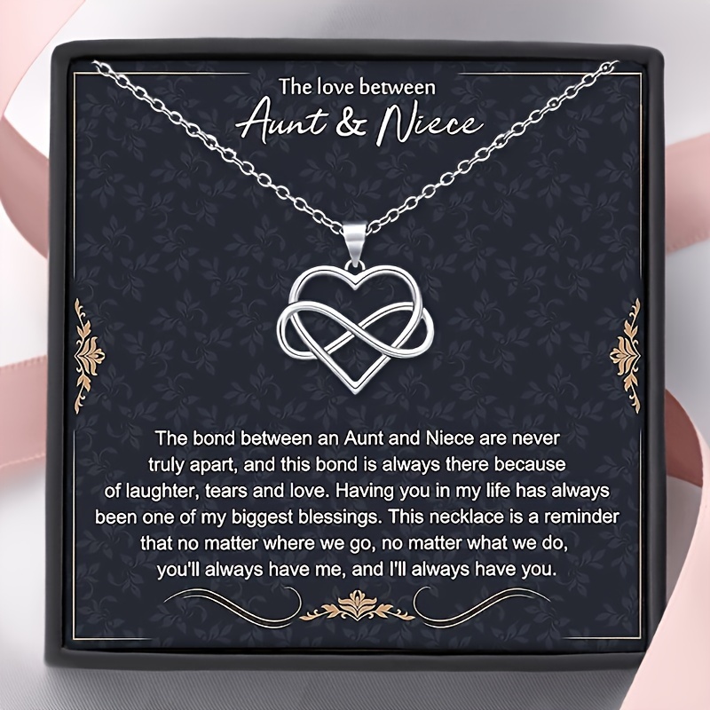 Gifts for Aunt from Niece Nephew, Small Heart Necklace w Badass Auntie  Quote Card, Gifts for Auntie, Birthday Gift for Best Aunt Ever, Cool Aunt
