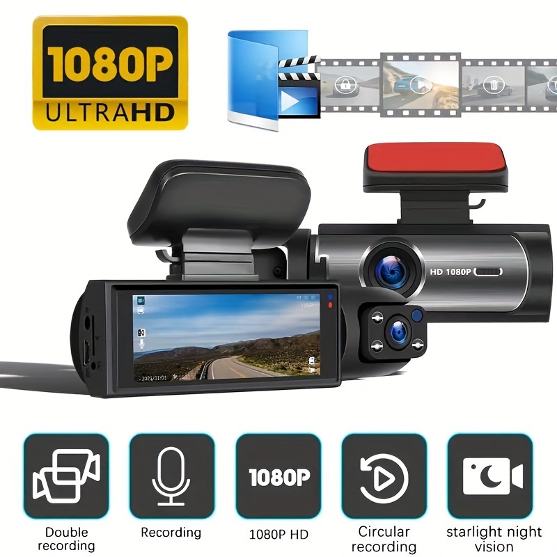 Dash Camera Front & Cabin View 1080p Full HD Peztio Dual