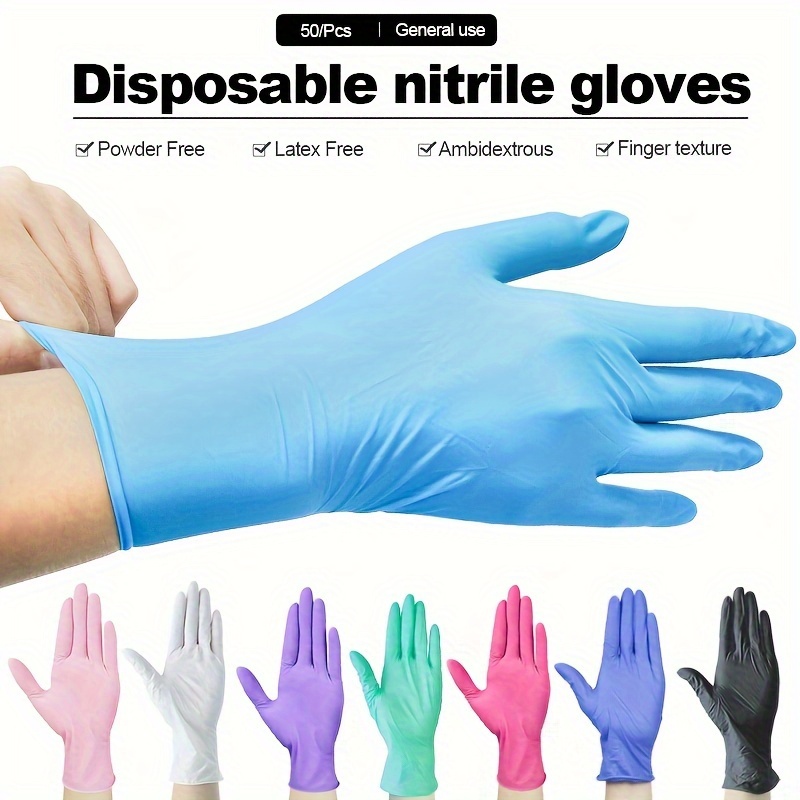 Gant ménage-vaisselle,Gants de Protection en Latex Noir pour  Cuisine,Travail en Caoutchouc,user inage,Ménage- Pink 50PCS-S