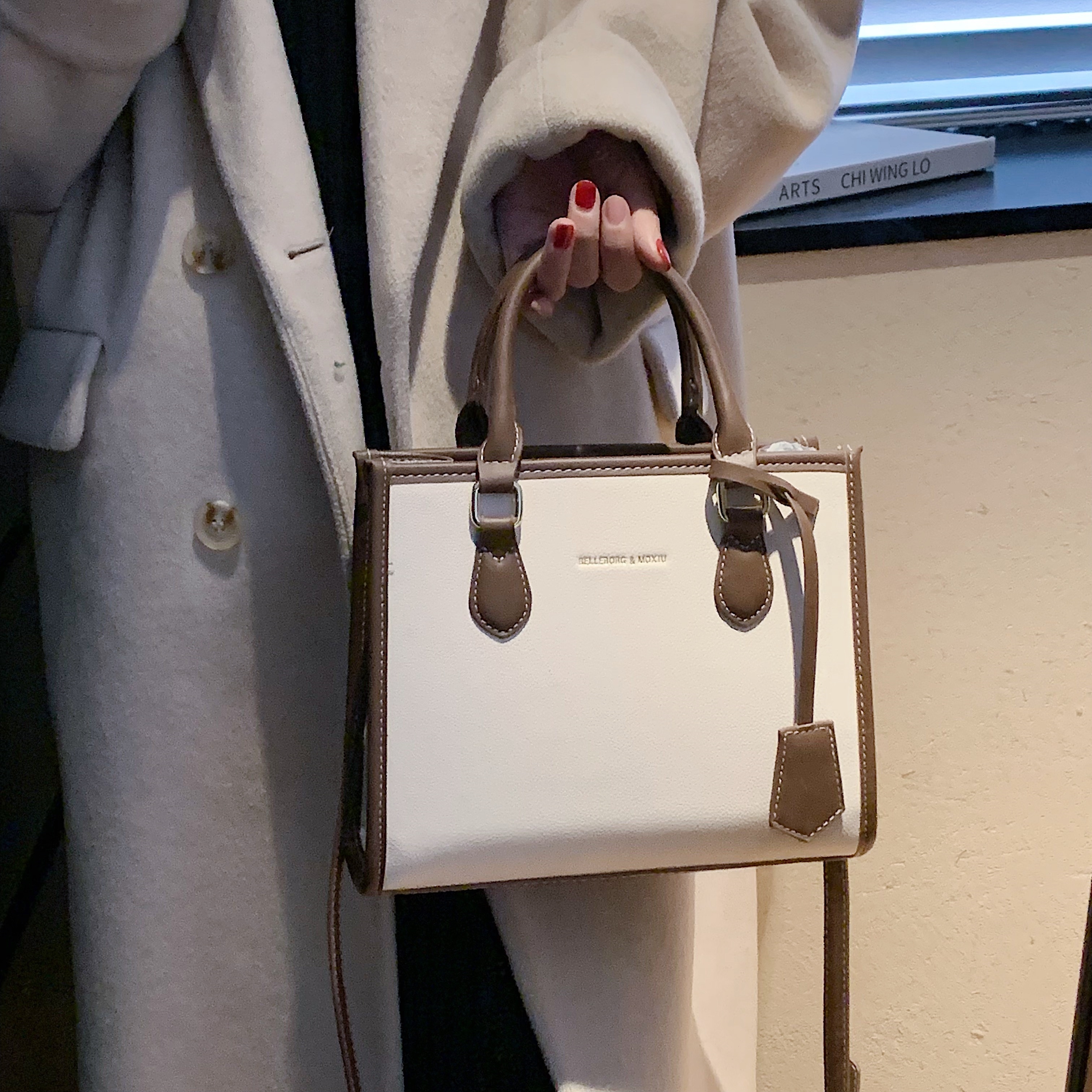 Strathberry Top Handle Leather Mini Tote Bag In Vanilla/latte