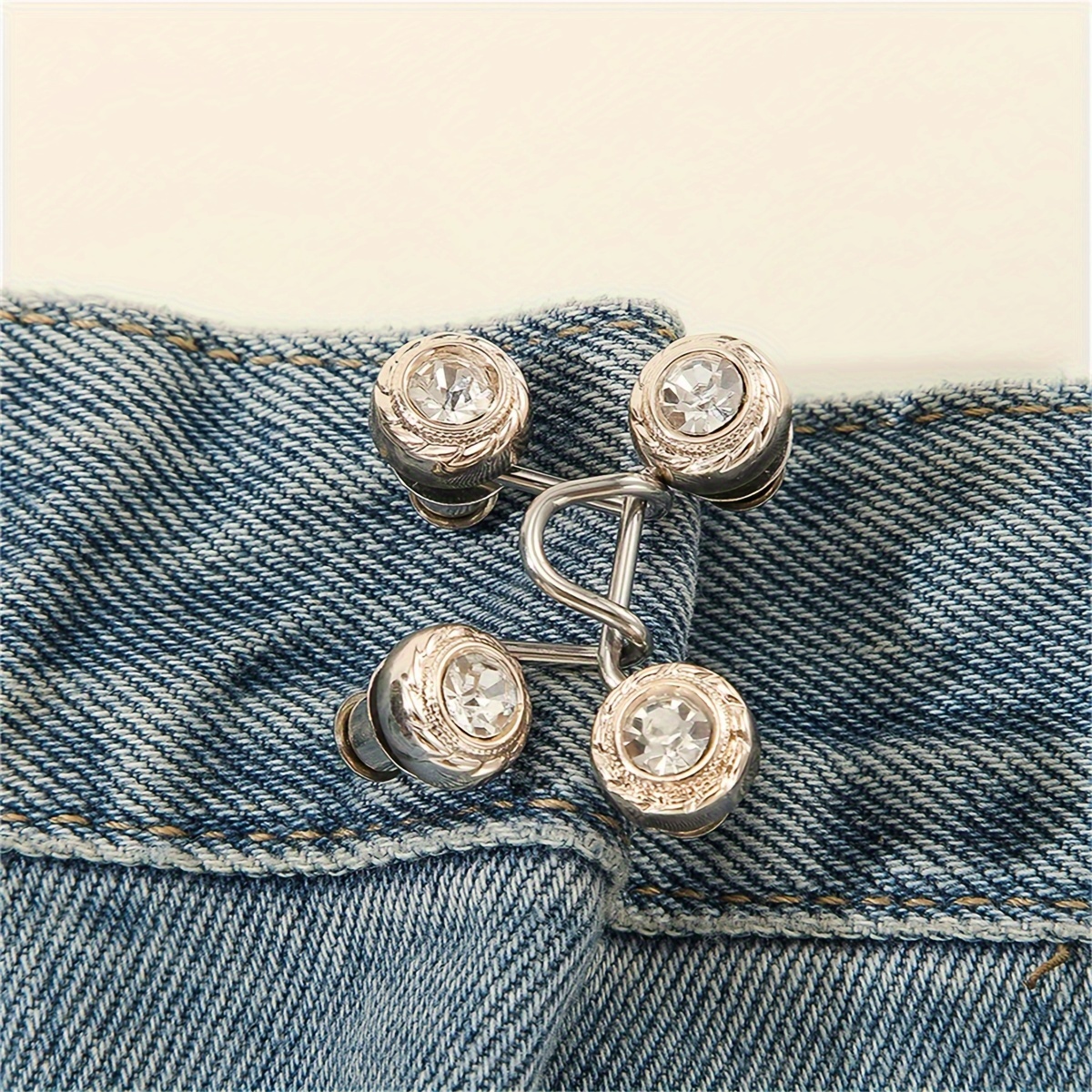 2pcs/1pair Beautiful Butterfly Design Adjustable Jeans Waistband