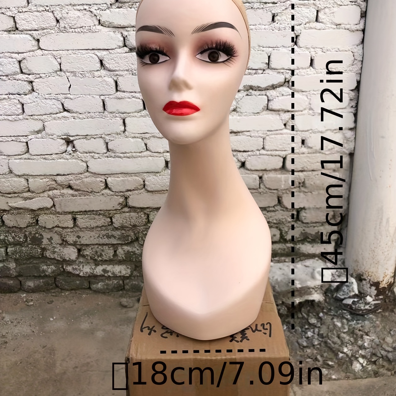 3D Tattoo Practice Skin Mannequin Head with 2pcs Eyes+1pcs Lip