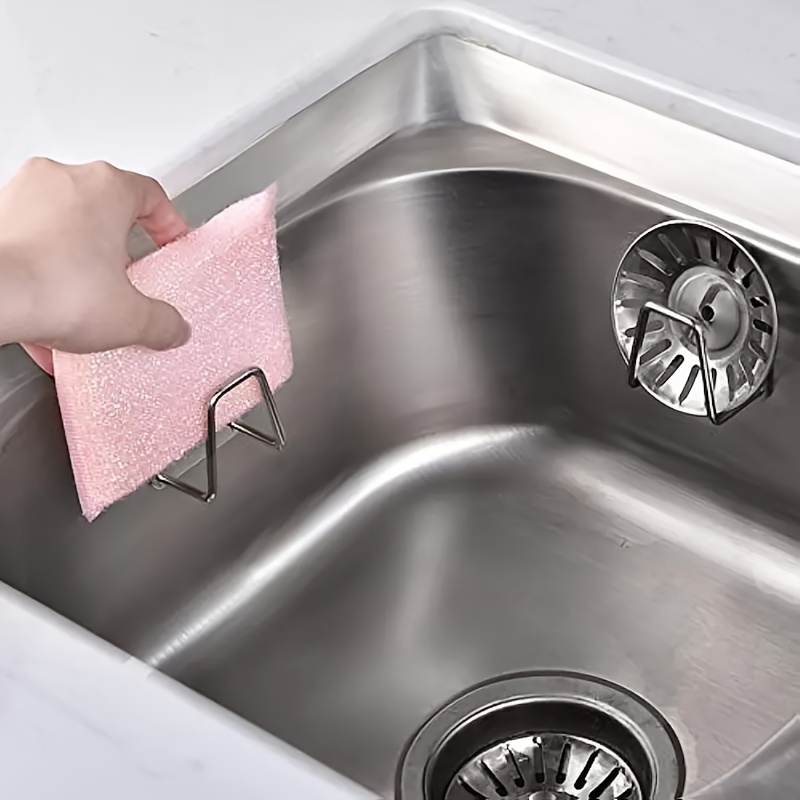 HUMUTA 3 in 1 sponge holder for kitchen sink, stainless steel in sink sponge  caddy/organizer