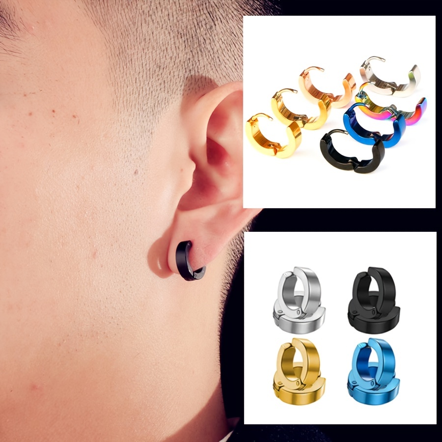 Hiphop Men Clip Earring, Mens Ear Accessories, Earrings Hip Hop Ear