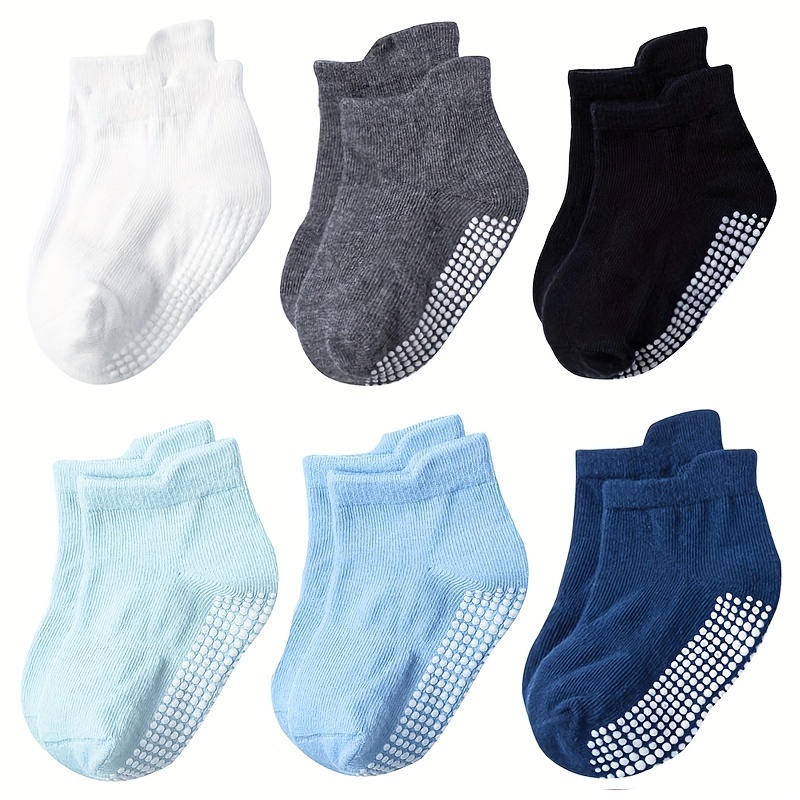 Calcetines térmicos para bebés y niñas, de punto cálido, suela suave, de  goma, calcetines térmicos