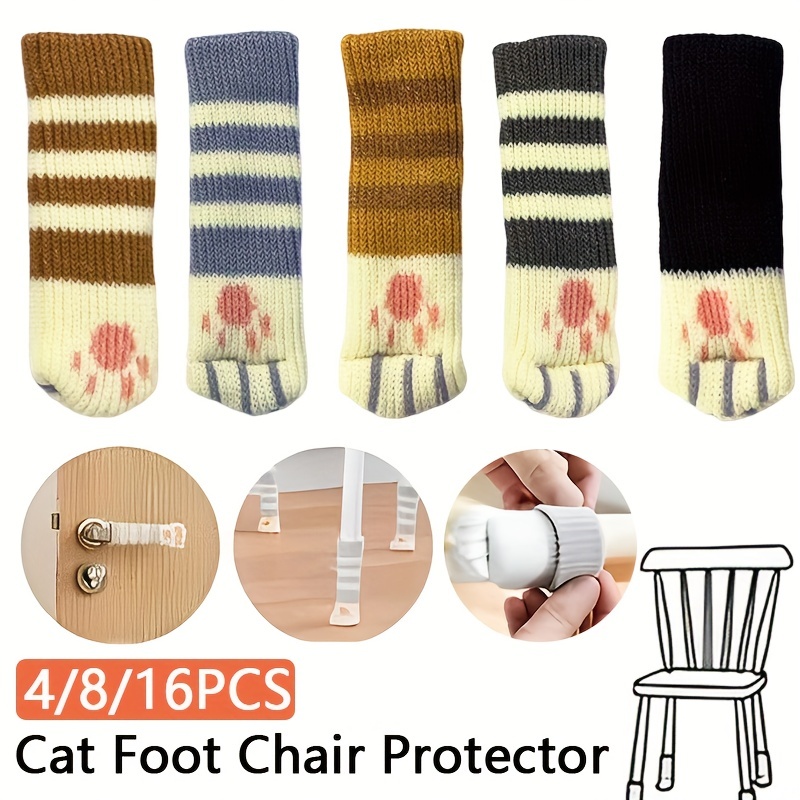  20 piezas de calcetines de silla de punto de doble grosor  calcetines elásticos de pierna de muebles protectores de piso para mesas  Taburete de bar cubiertas de piernas Cubiertas de calcetines