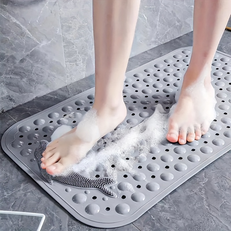 Foot Scrubber Massage Shower Mat Non Slip Bathroom Mats with Suction Cups  Drain Holes Hotel Quick Drying Easy Cleaning Bath Mats - AliExpress