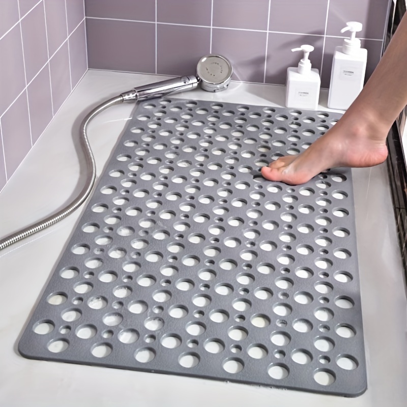 PVC Non-Slip Bathtub Mat Suction Cup Bath Shower Mat with Drain Hole Bathroom  Mat Older Pregnant Woman Safe Bathing Pad Mats - AliExpress