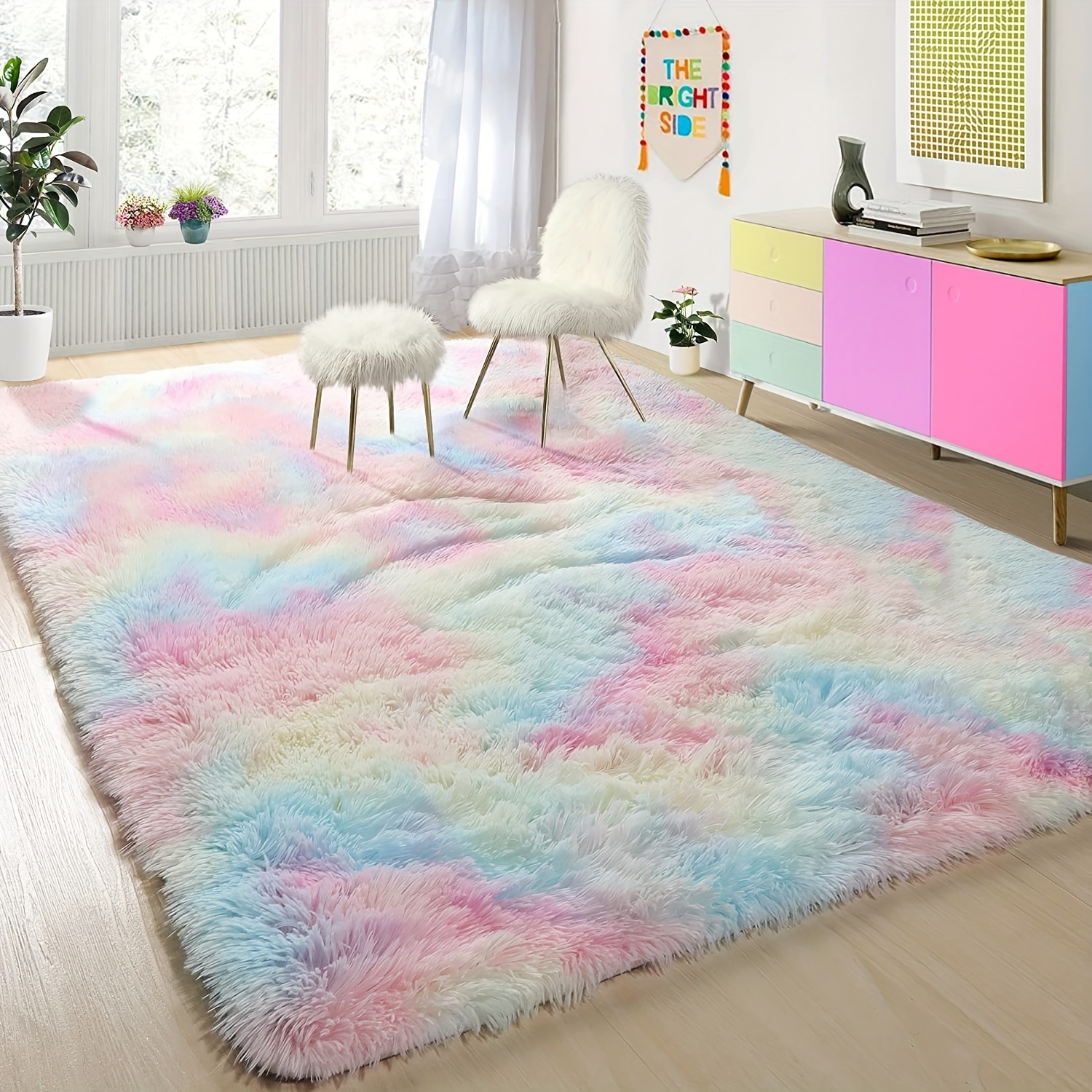 Alfombra redonda rosa para adolescentes y niñas, dormitorio infantil, linda  alfombra mullida y esponjosa para decoración del hogar, alfombra circular