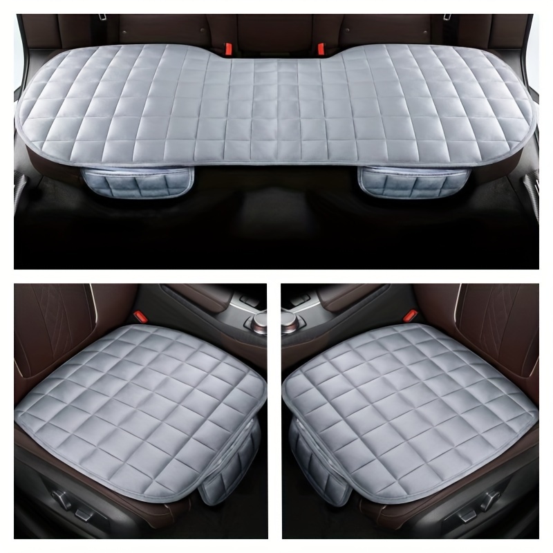 1pc Or 2pcs Or 3pcs Plush Plaid Thicken Warm Car Seat Cushion Pad Car Seat  Protector Car Front Rear Seat Covers For Car SUV Truck Car Accessories 