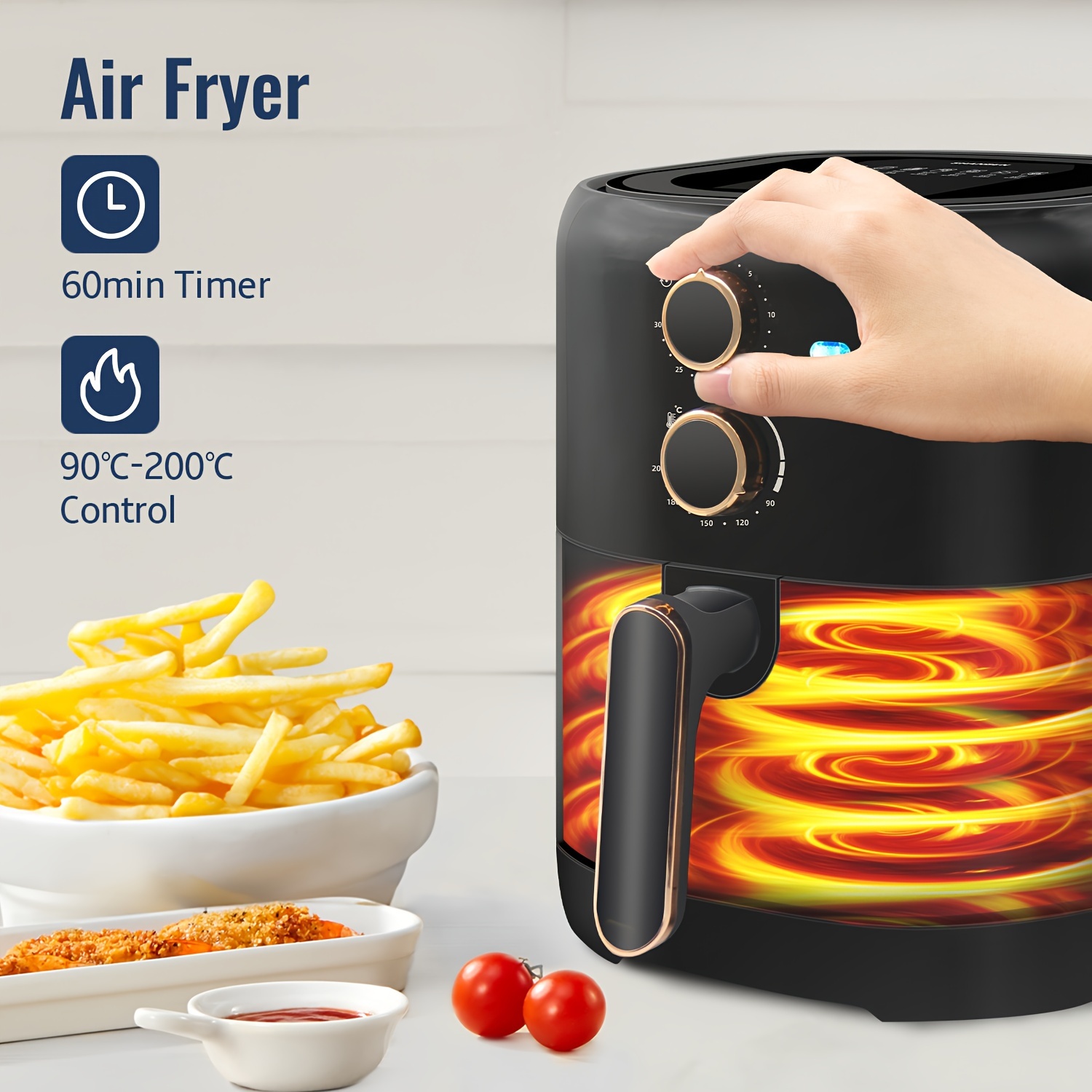 Litake Air Fryer Oven 4.5L with Silicone Liner and Rapid Air Circulation,Air  Fryers with Oil Free Touch Screen Low Noise Dishwasher Safe,Timer &  Temperature Control 