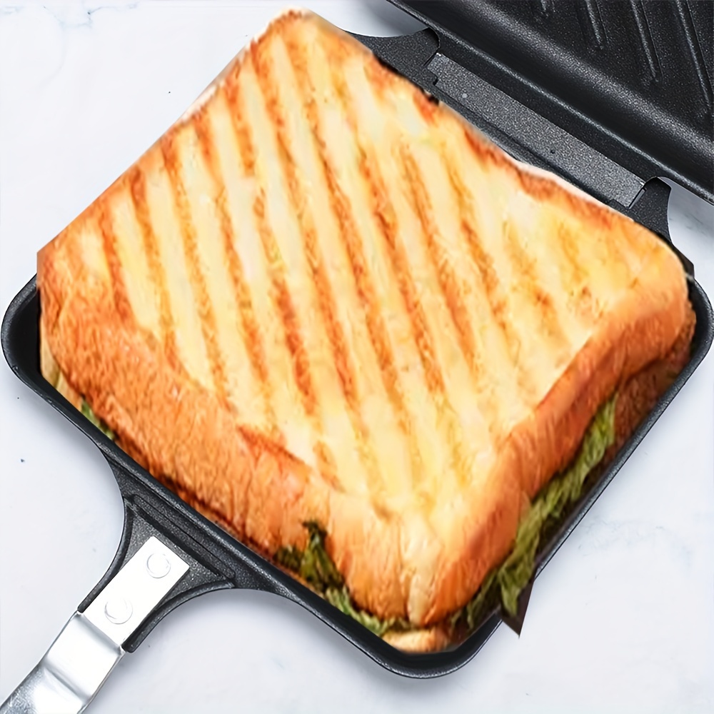 Double Sided Multifunction Stovetop Toastie Maker Sandwich Maker Pan  Cooker,Stovetop Toastie Maker with Heat-Resistant Handles,for Stovetop Home