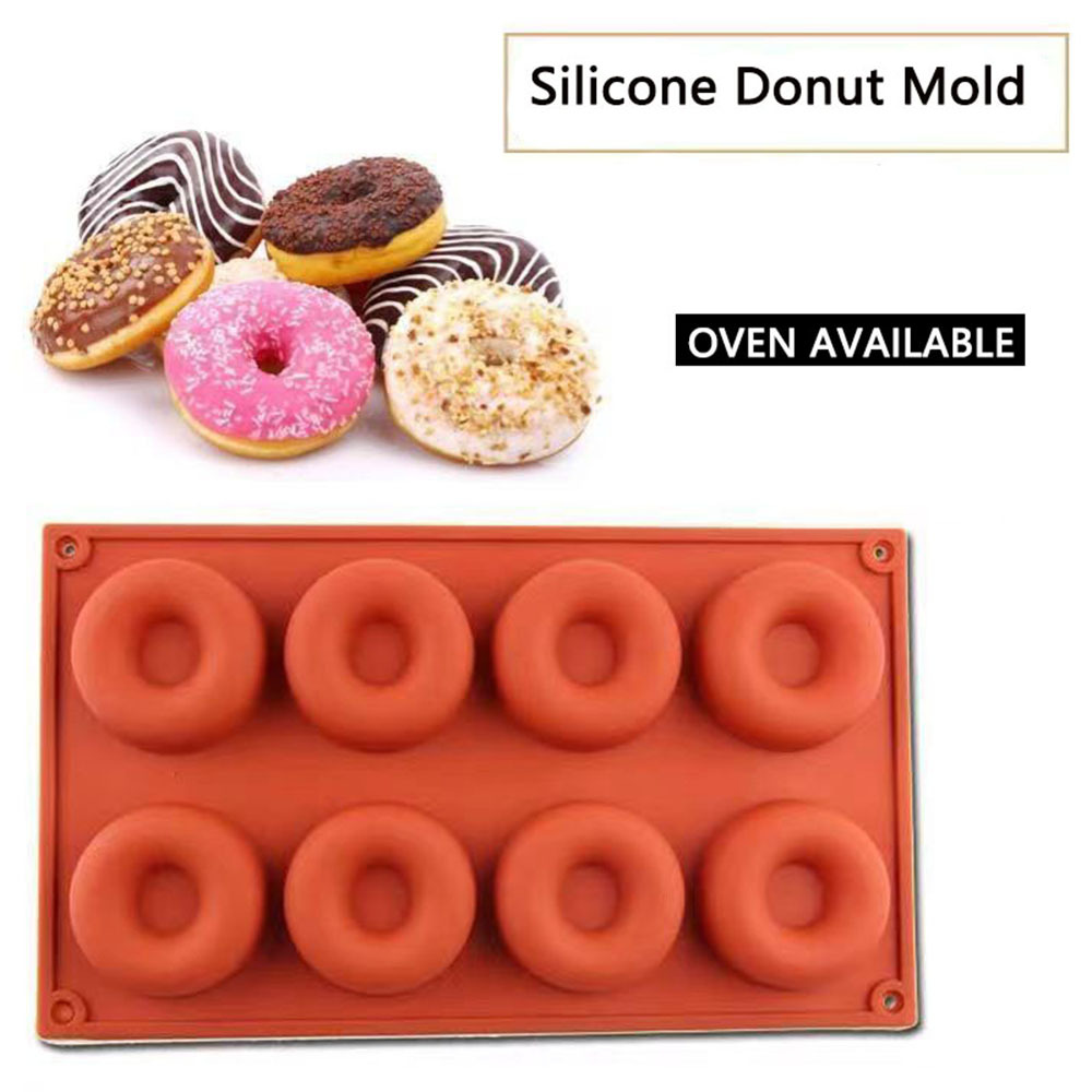 Moldes de silicona para donas de 8 pulgadas, molde redondo para tartas,  paquete de 4 sartenes de silicona antiadherentes de grado alimenticio para