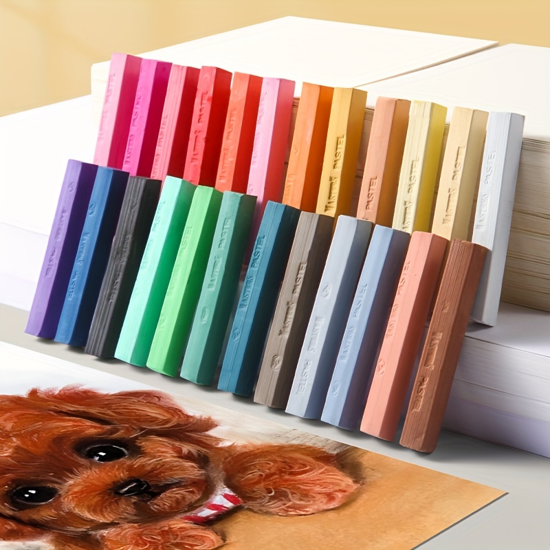 Set de 12 tizas de colores con un portatizas, 6 colores diferentes