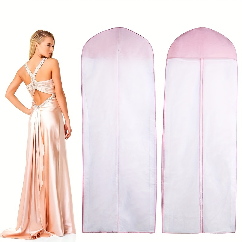 Wedding Evening Dress Garment Bags,180cm Protector Folding Non-woven  Clothes Cover Bag with Pocket and Handle, Breathabl