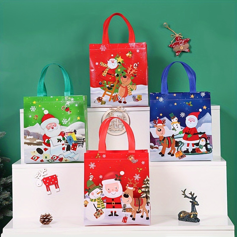 1pc Christmas Apple Bag, Santa style apple bag with bell,Kids Gift