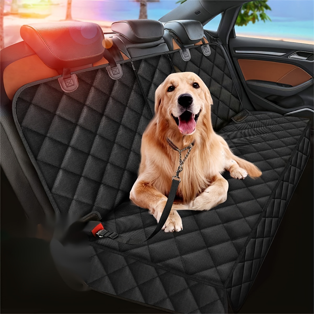 OKMEE 5 - in-1 Dog Car Seat Cover, Scratchproof Pet Car Seat Cover with  Mesh Window/2 Seat Belts, Convertible Dog Hammock Nonslip Dog Back Seat  Protector for Cars Trucks SUV 