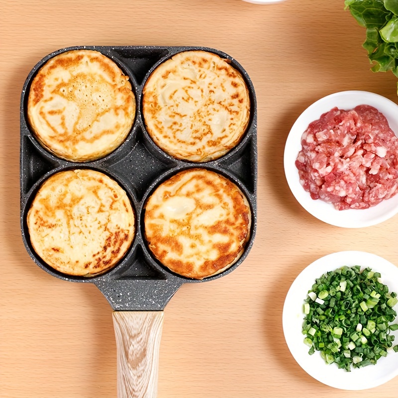 6 Hole Electric Mini Pancake Pan, Non Stick Egg Frying Pan, Nonstick Baking  Maker, Multifunctional Breakfast, Cake Pop, Pancake Maker Hamburger