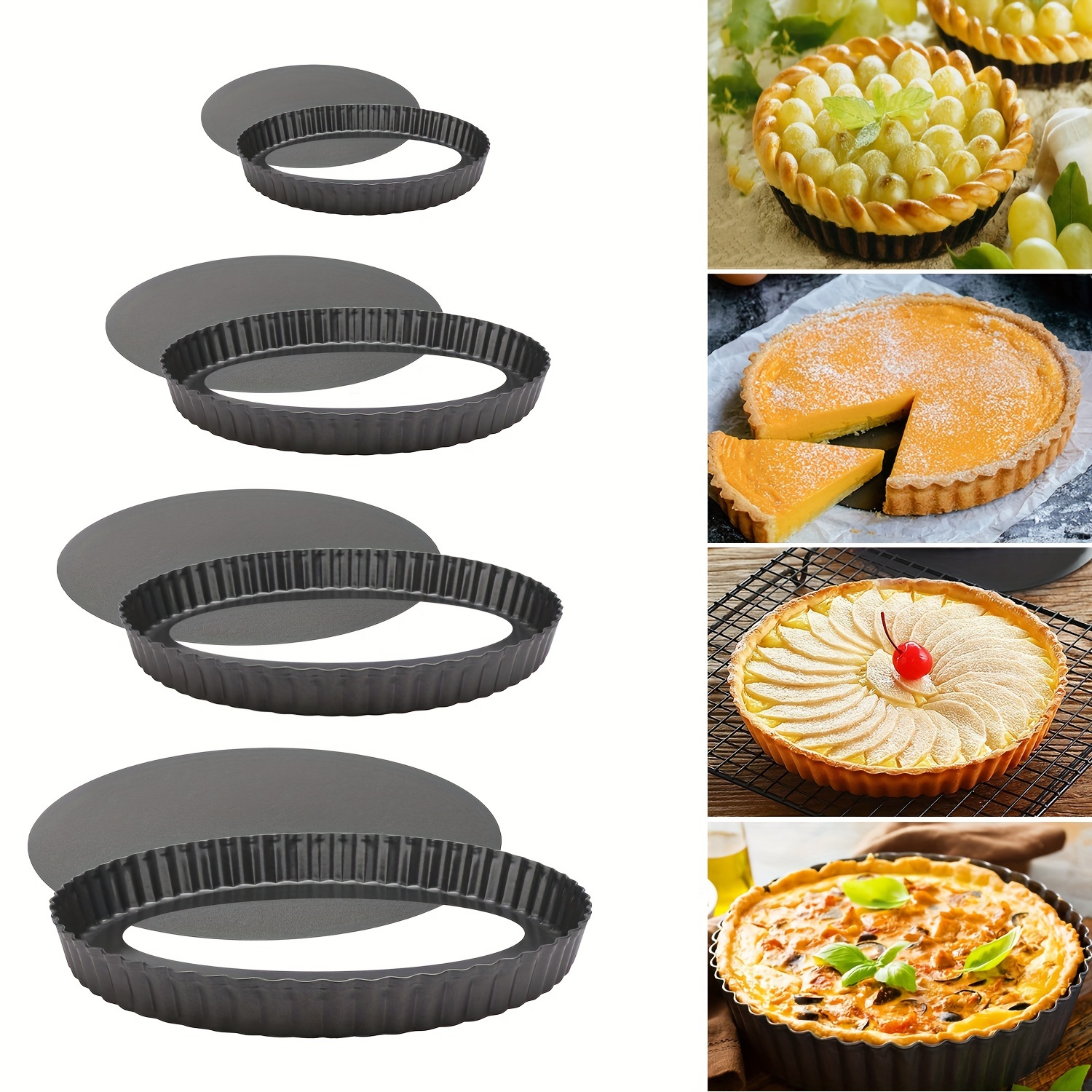 1pc/2pcs, Silicone Pie Pan (9.37''x12.13''), Baking Layer Cake Molds, Wavy  Border Baking Pizza Pan, Oven Accessories, Baking Tools, Kitchen Gadgets, K