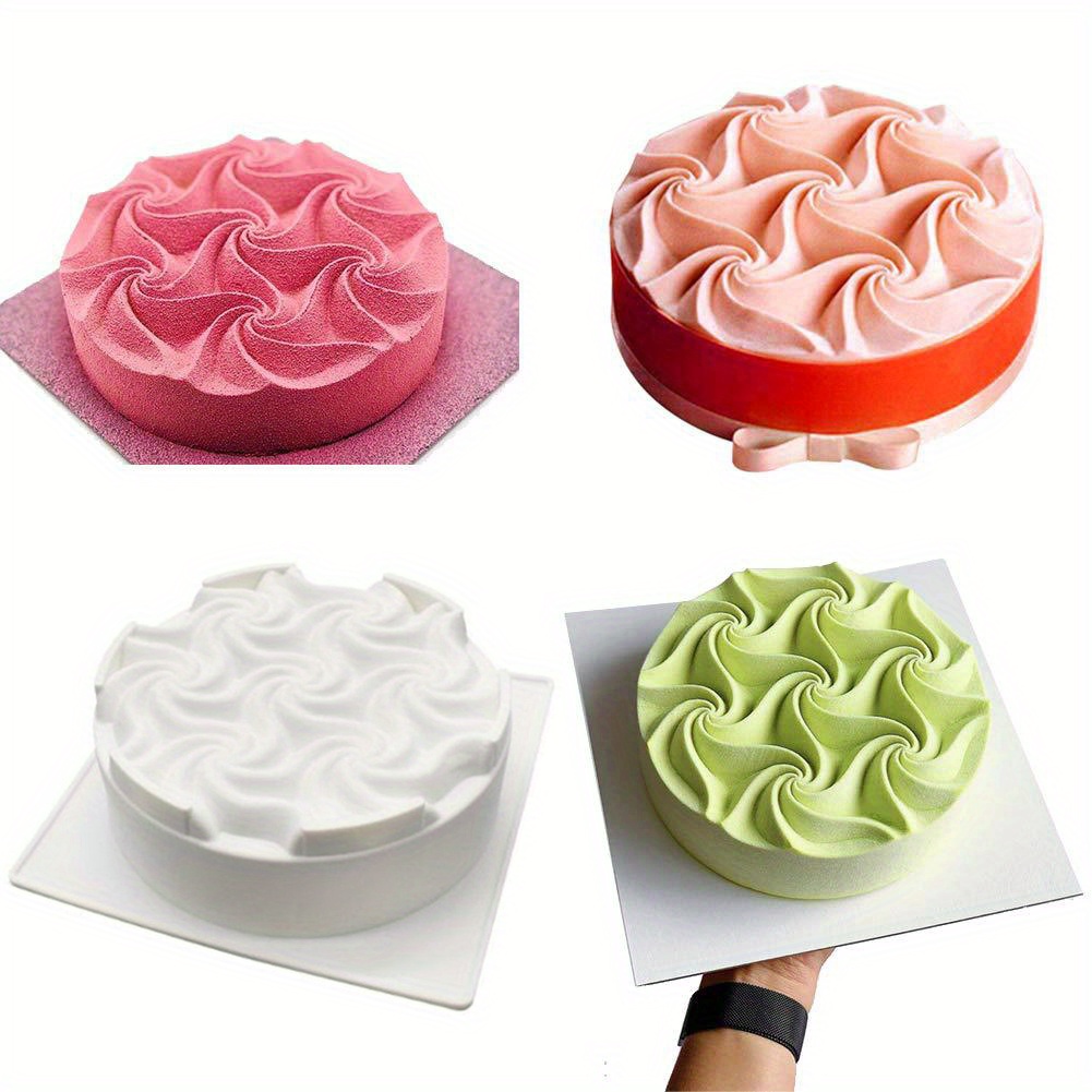Baking tools White Silicone cake mold , Irregular Pattern Mousse Cover Cake  Mould , Square Non Stick Silicone Bakeware Cake Pan
