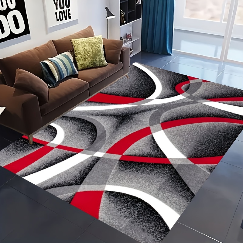 tapis salon rouge décoration de maison moderne de luxe table basse grand  tapis nordic tapis fille