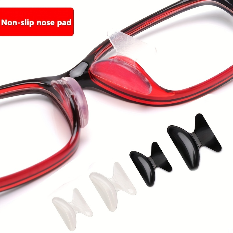  Almohadillas de nariz para gafas, almohadillas adhesivas  antideslizantes para la nariz, cojín de silicona suave para lentes,  anteojos, lentes de sol, 12 pares (transparente) : Salud y Hogar