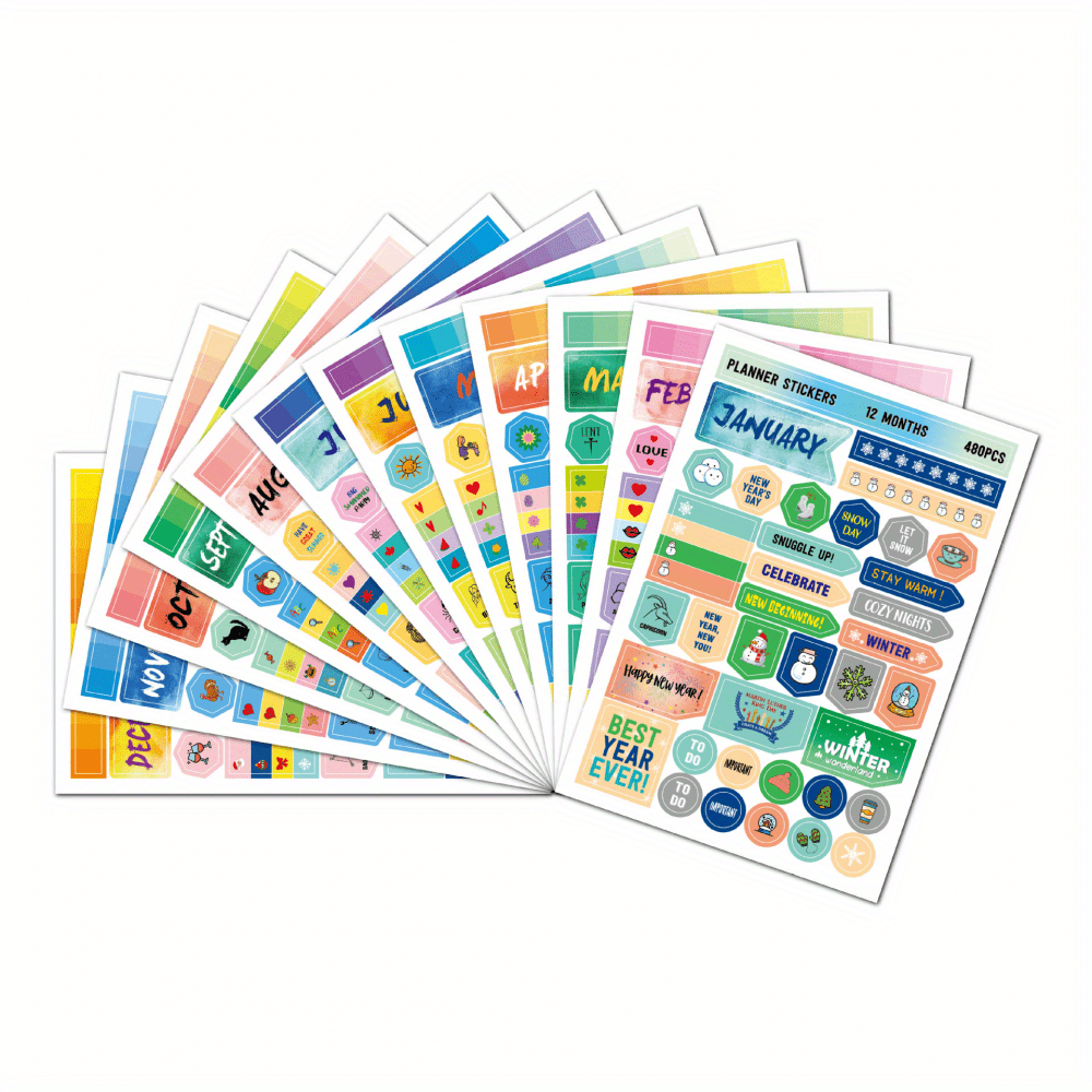 Planner Stickers for Adults - 1400+ Daily Planner Stickers and Accessories,  Calendar Stickers for Adults Planner Aesthetic (24 Pack)