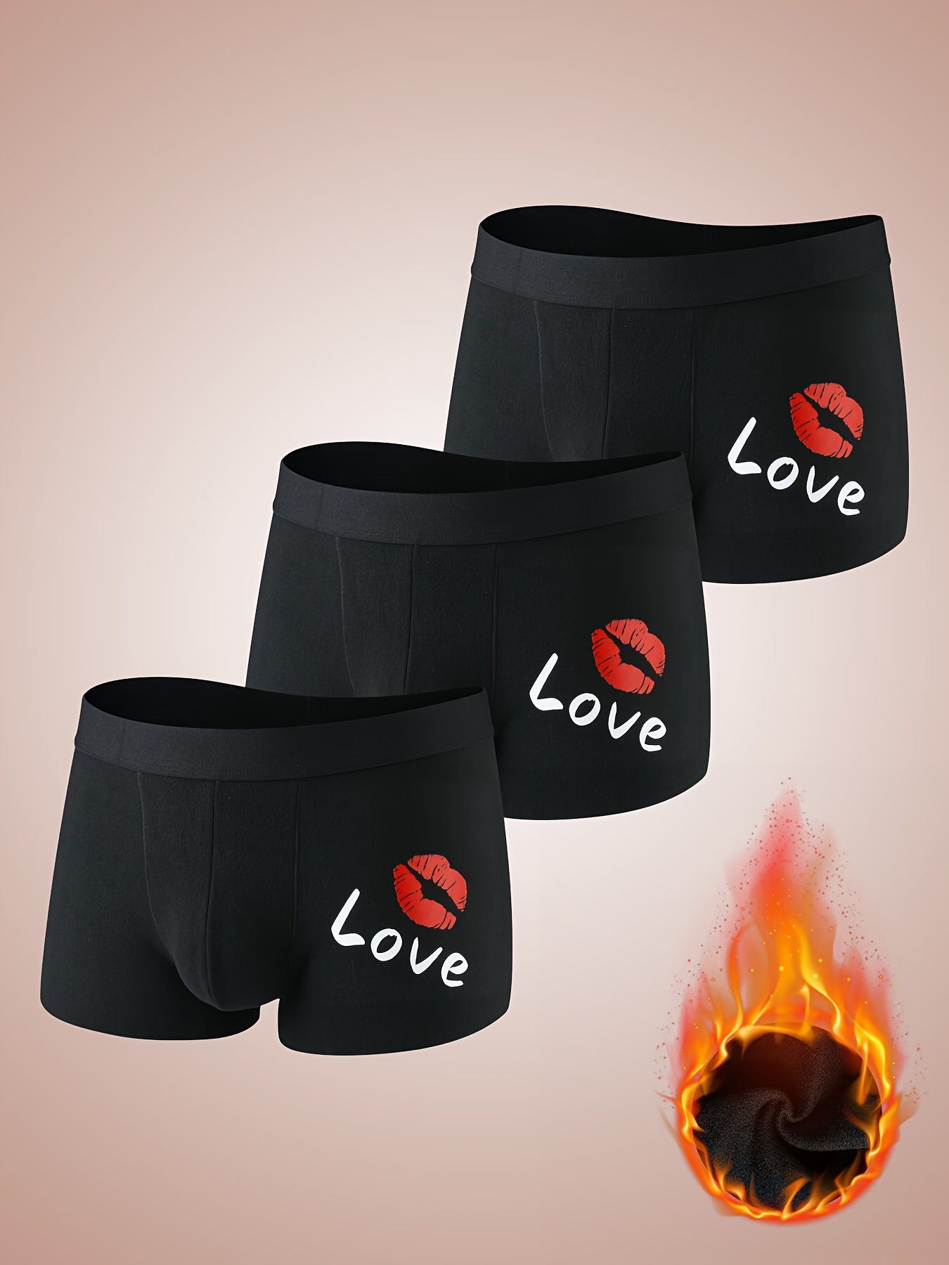 Caution Choking Hazard Men's Black Boxer Briefs | Funny Valentines Day Gift  For him | Valentine's Day Underwear Undies