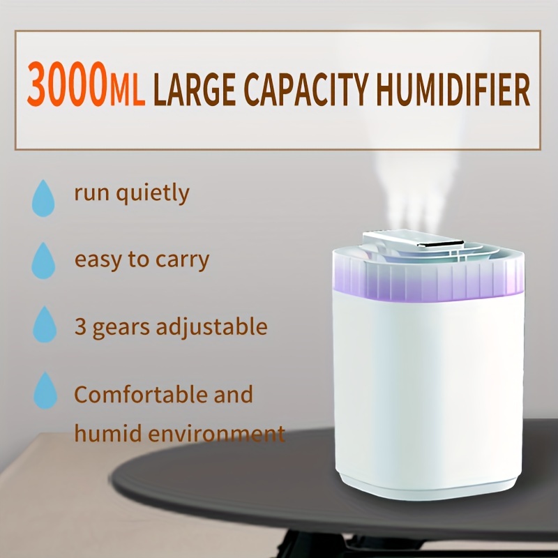 Portable 7-color Air Humidifier, Air Purifier, Usb Night Light Large Mist  Volume Creative Water Hose Scroll Humidifier, Beach Vacation Essentials Cool  Gadgets, Apartment Essentials, Back To School Supplies, Home Travel  Accessories 