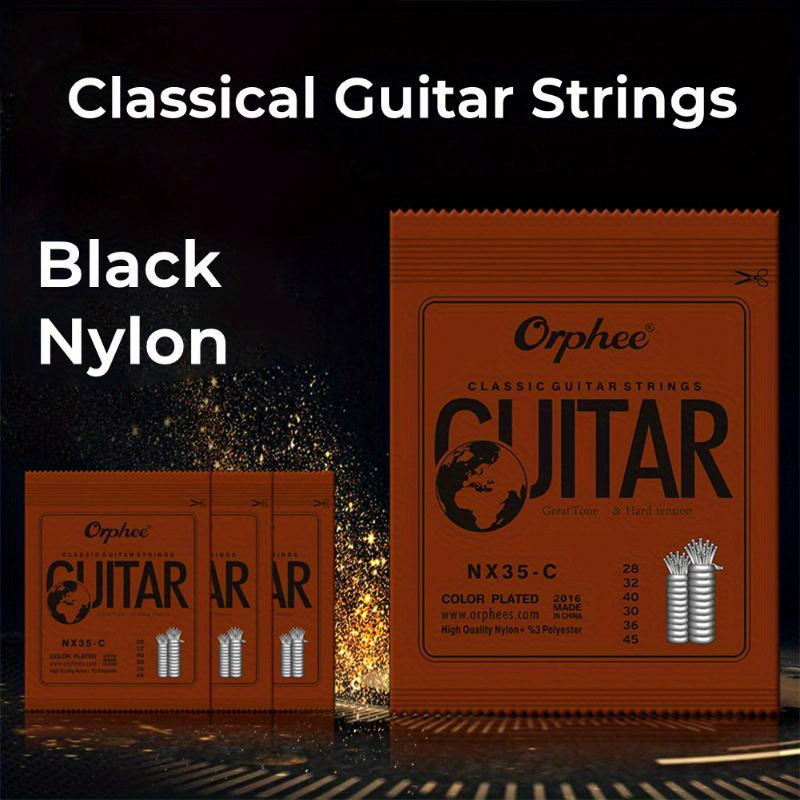 6 cordes de guitare classique pièces/ensemble (. 028-043), en Nylon, deux  couleurs, Tension normale, pièces et accessoires - AliExpress